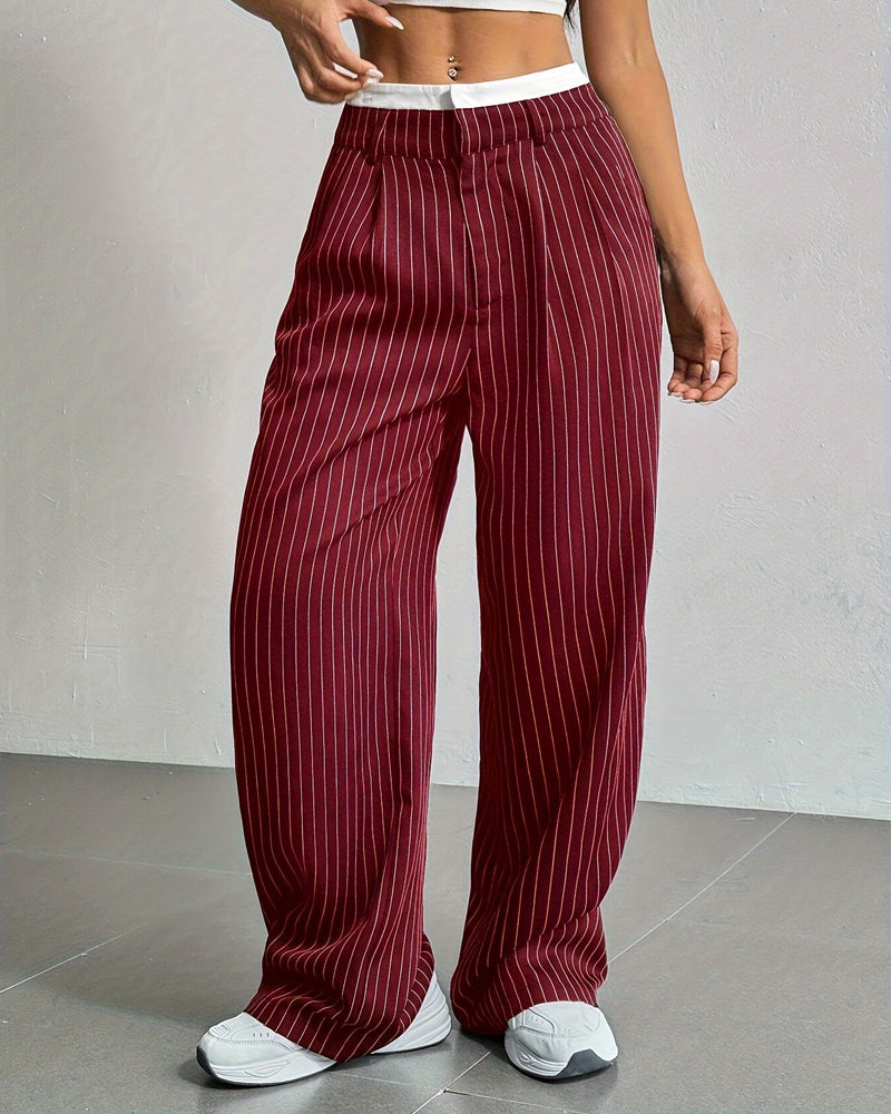 Simple Drape Loose Straight Pants