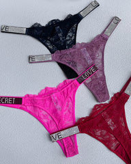 Rhinestone Sexy Lace Thong