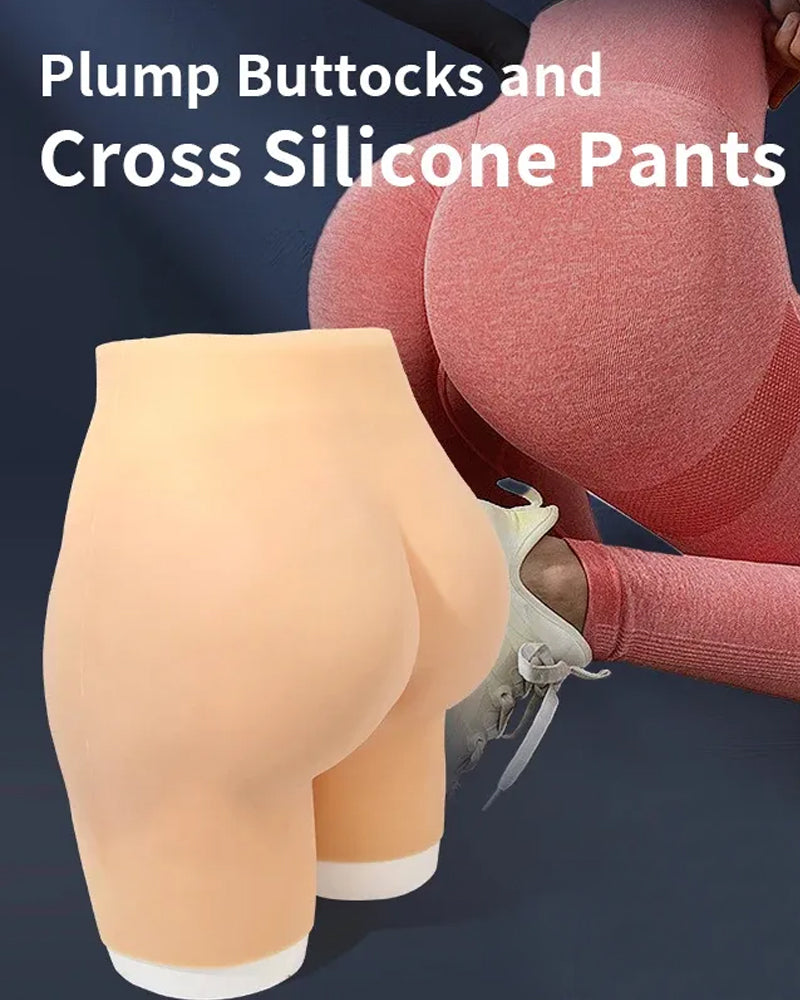 Women's Sexy Silicone Fake Butt Big Hip Enhancer Pads Shapewear Panties Open Crotch Silicone Body Shaper Pants with Three-Year Service Life