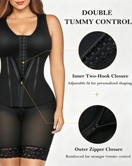 Seamless Double Layer Tummy Control Butt Lifter Shaper with Built-in Bra