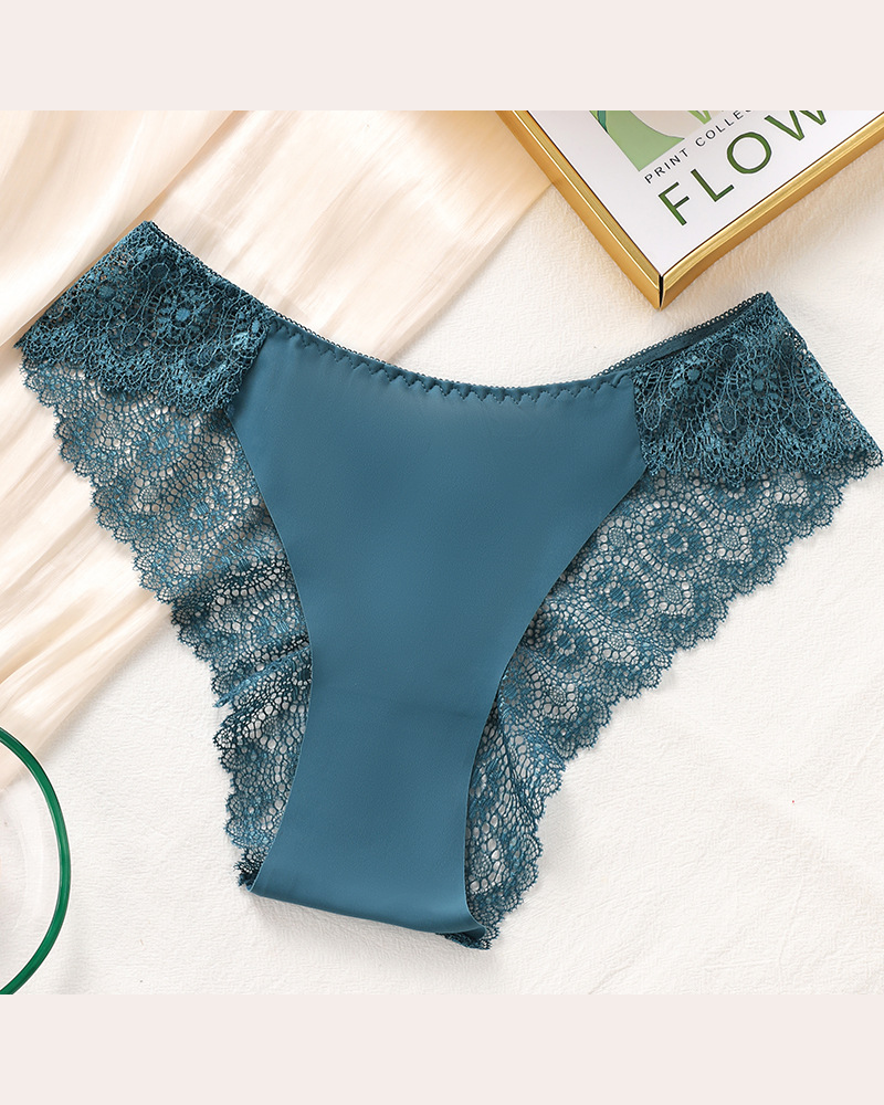 French-Style Lace-Trimmed Seamless Cotton Crotch Breathable Underwear