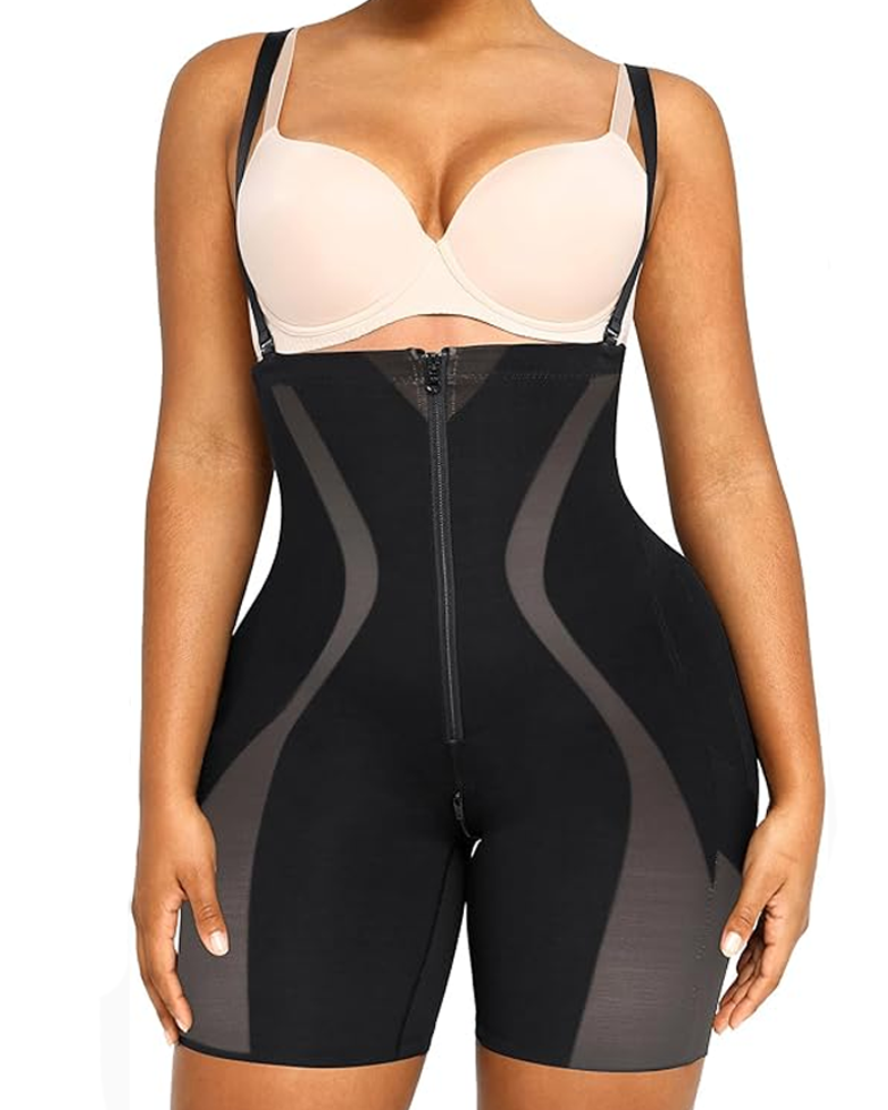 High-Waisted Tummy-Tucking Butt-Lifting Shapewear With Removable Non-Slip Shoulder Straps
