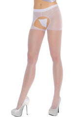 White Sheer & Sexy Crotchless Pantyhose