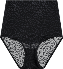 Wild Elegance : Designer Duo of Black Leopard Print Shaper Panties - Breathable Firm Control