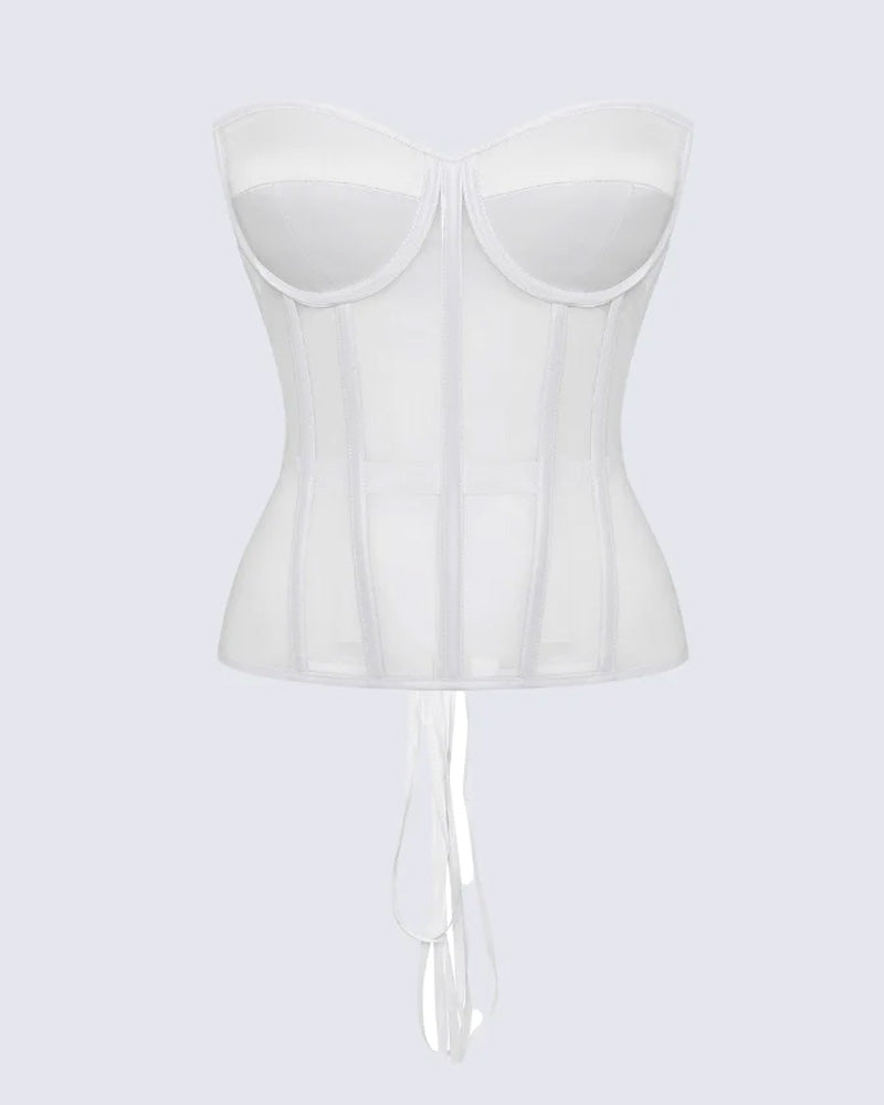 Breast-Covering Mesh Sexy Corset