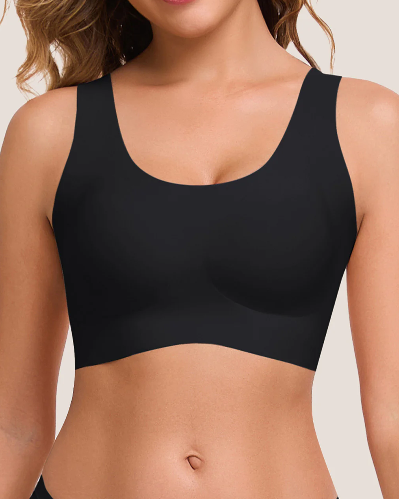 Soft Stretch Seamless Wire-Free Wide Strap Bra