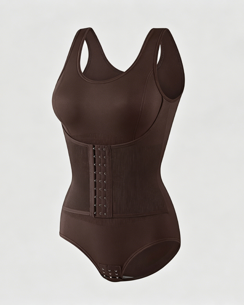 3-Row Hooks Waist Cincher Tummy Control Butt Lifting Shapewear Bodysuit