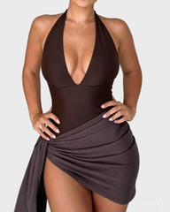 Halter Neck Backless Swimsuit