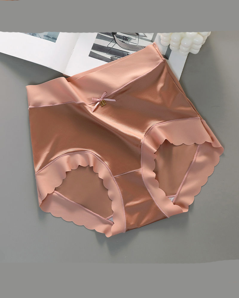 Seamless Mid-Waist High-Stretch Ice Silk Skin-Friendly Underwear