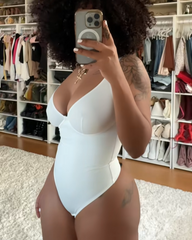 Deep V-Neck Bodysuit For Tummy Control Hip Lift And Shaping