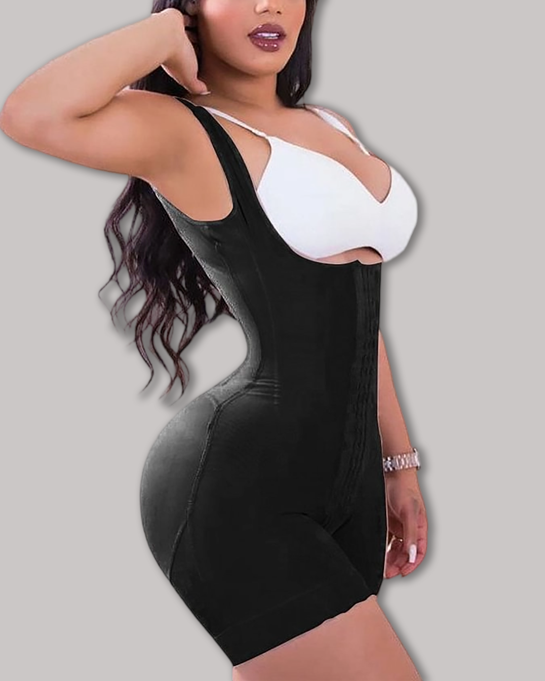 High Double Compression Garment Abdomen Control Hook And Eye Closure Tummy Control Adjustable Bodysuit