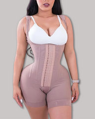 High Double Compression Garment Abdomen Control Hook And Eye Closure Tummy Control Adjustable Bodysuit