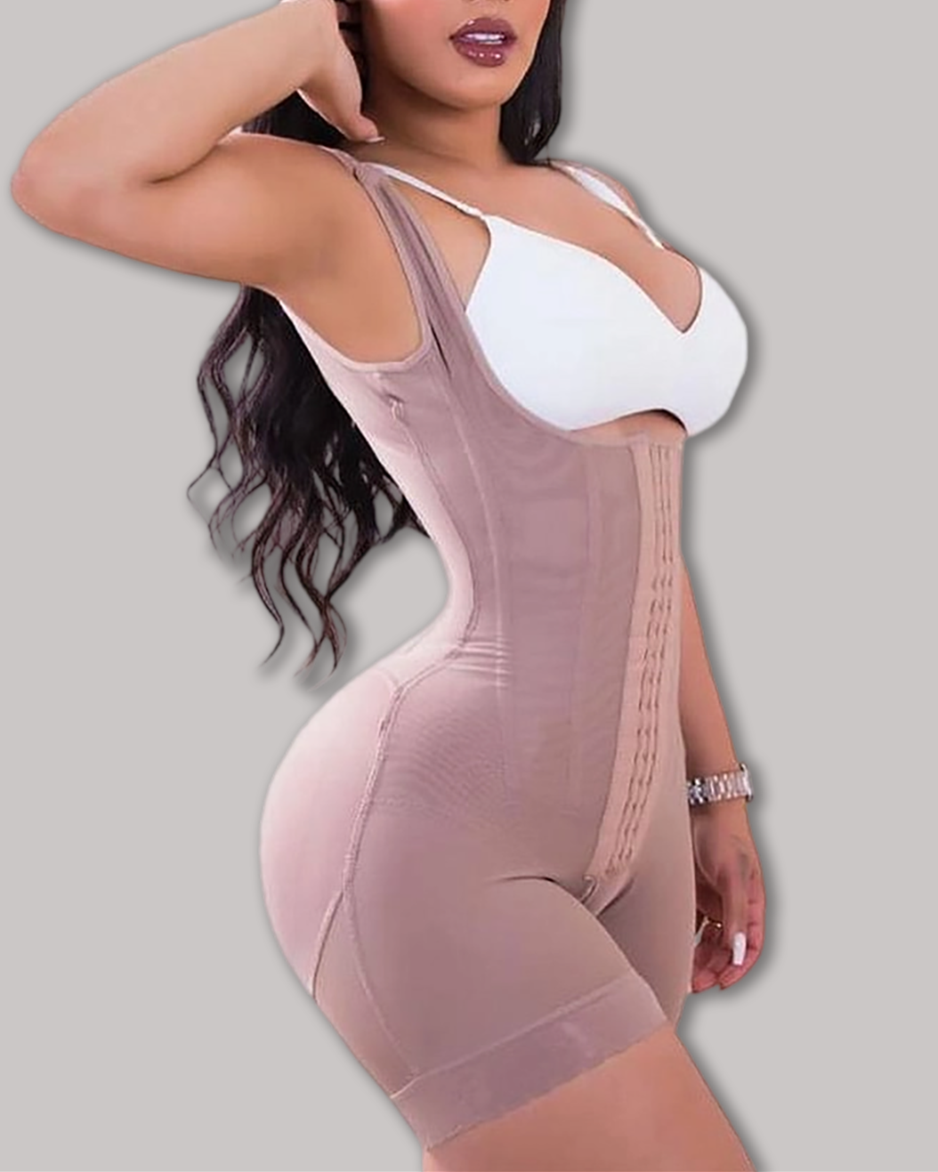 High Double Compression Garment Abdomen Control Hook And Eye Closure Tummy Control Adjustable Bodysuit