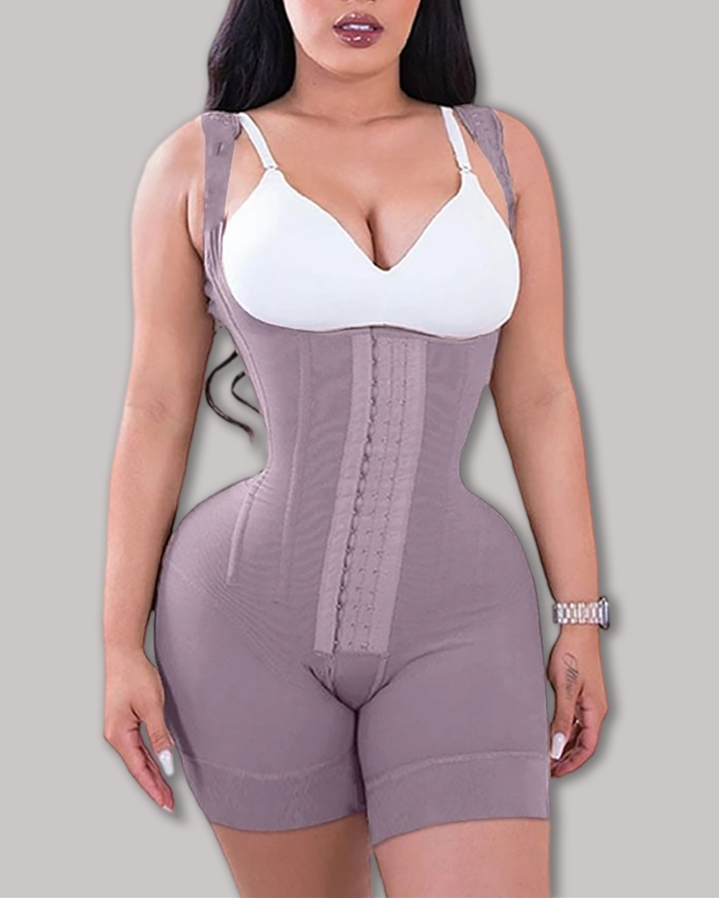 High Double Compression Garment Abdomen Control Hook And Eye Closure Tummy Control Adjustable Bodysuit
