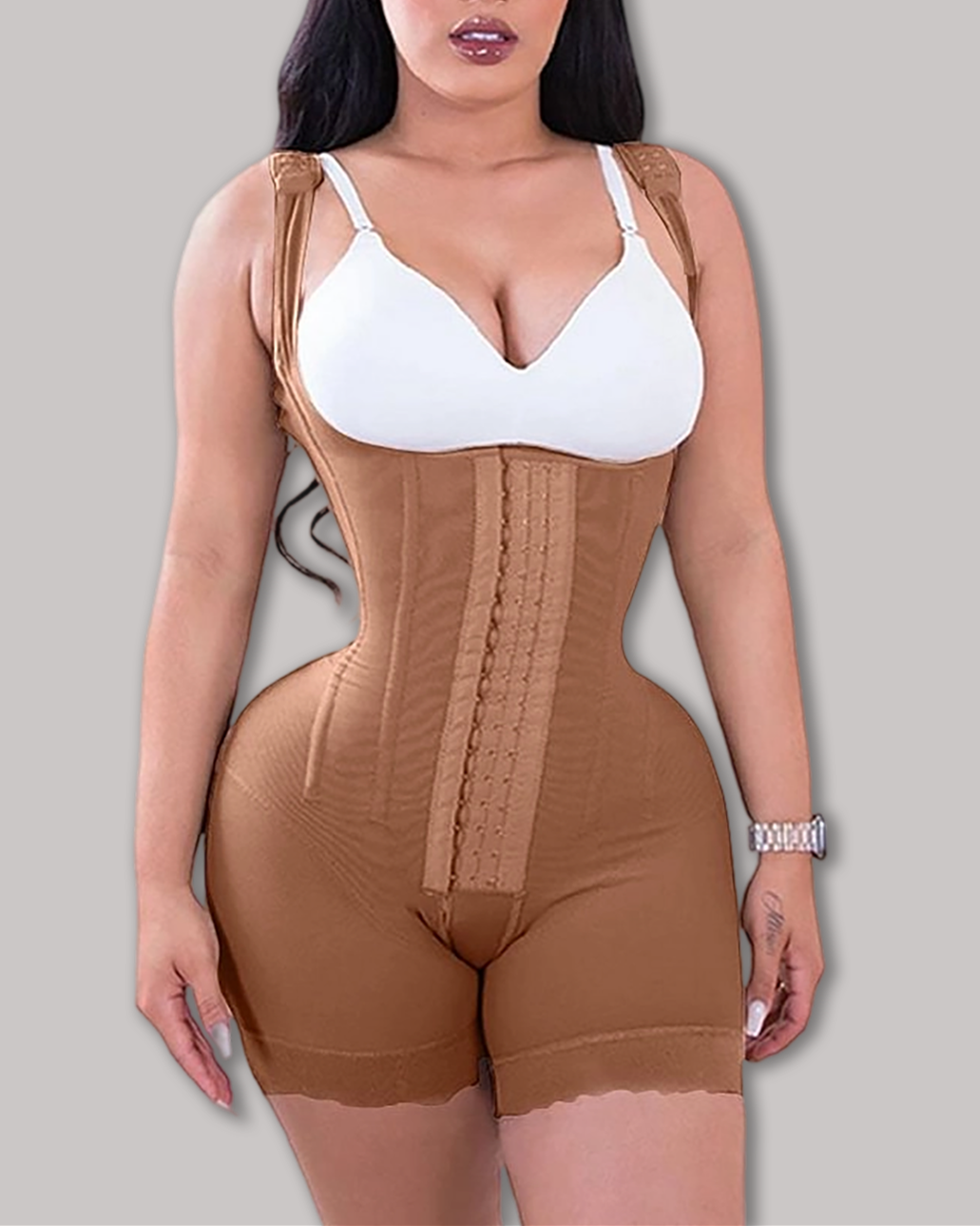High Double Compression Garment Abdomen Control Hook And Eye Closure Tummy Control Adjustable Bodysuit