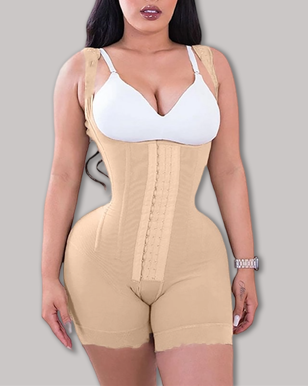 High Double Compression Garment Abdomen Control Hook And Eye Closure Tummy Control Adjustable Bodysuit