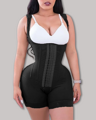 High Double Compression Garment Abdomen Control Hook And Eye Closure Tummy Control Adjustable Bodysuit