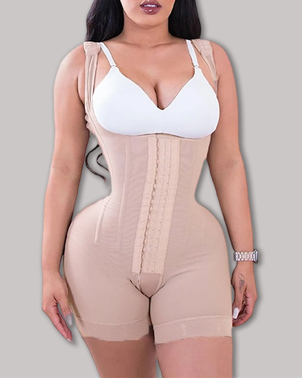 High Double Compression Garment Abdomen Control Hook And Eye Closure Tummy Control Adjustable Bodysuit