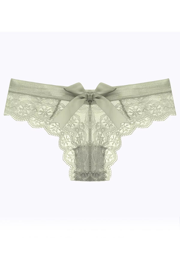 Green Lace Cheeky Cut Panty with Bow