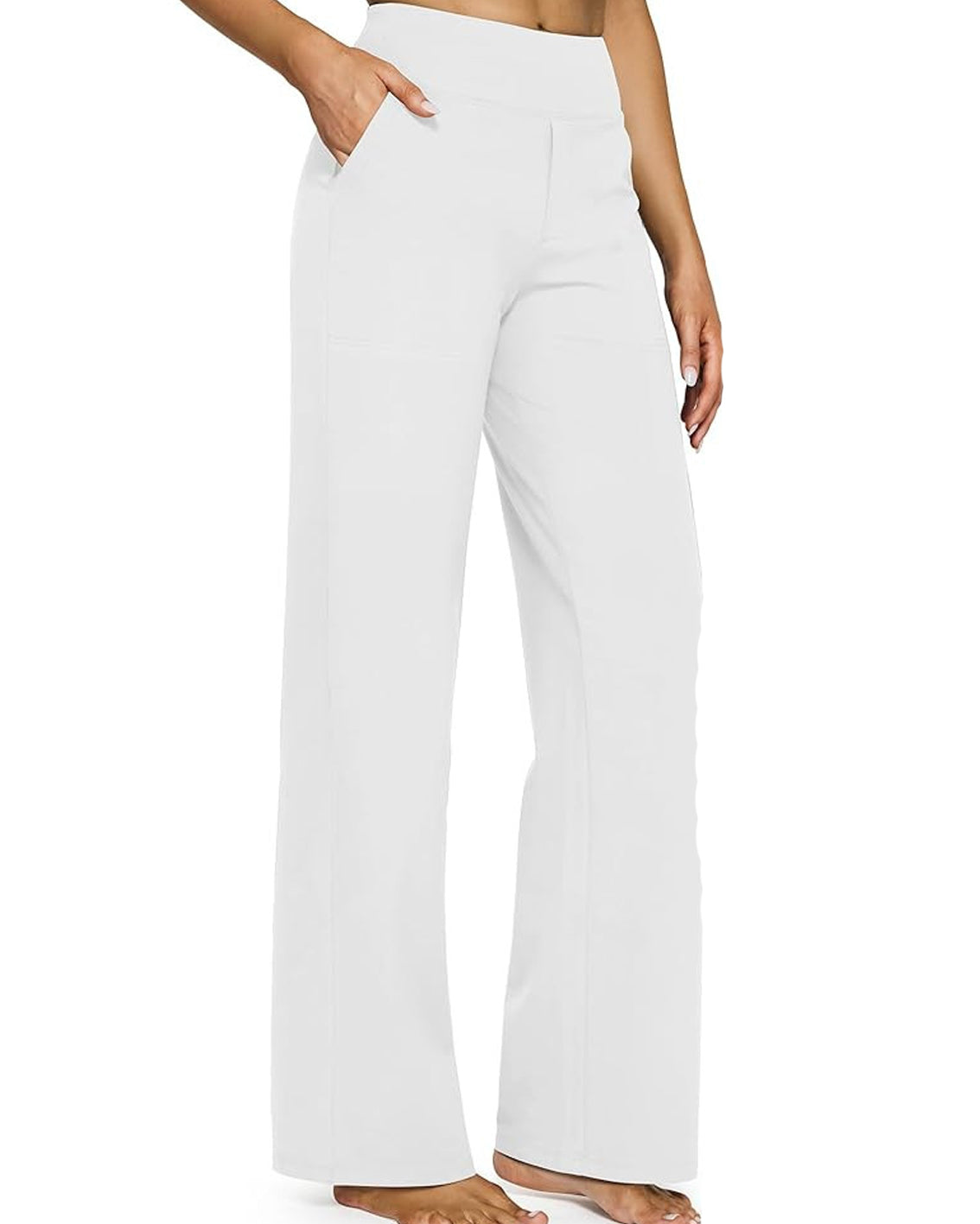 Casual High-Waisted Straight-Leg Yoga Pants with Loose Pockets | Comfort Fit