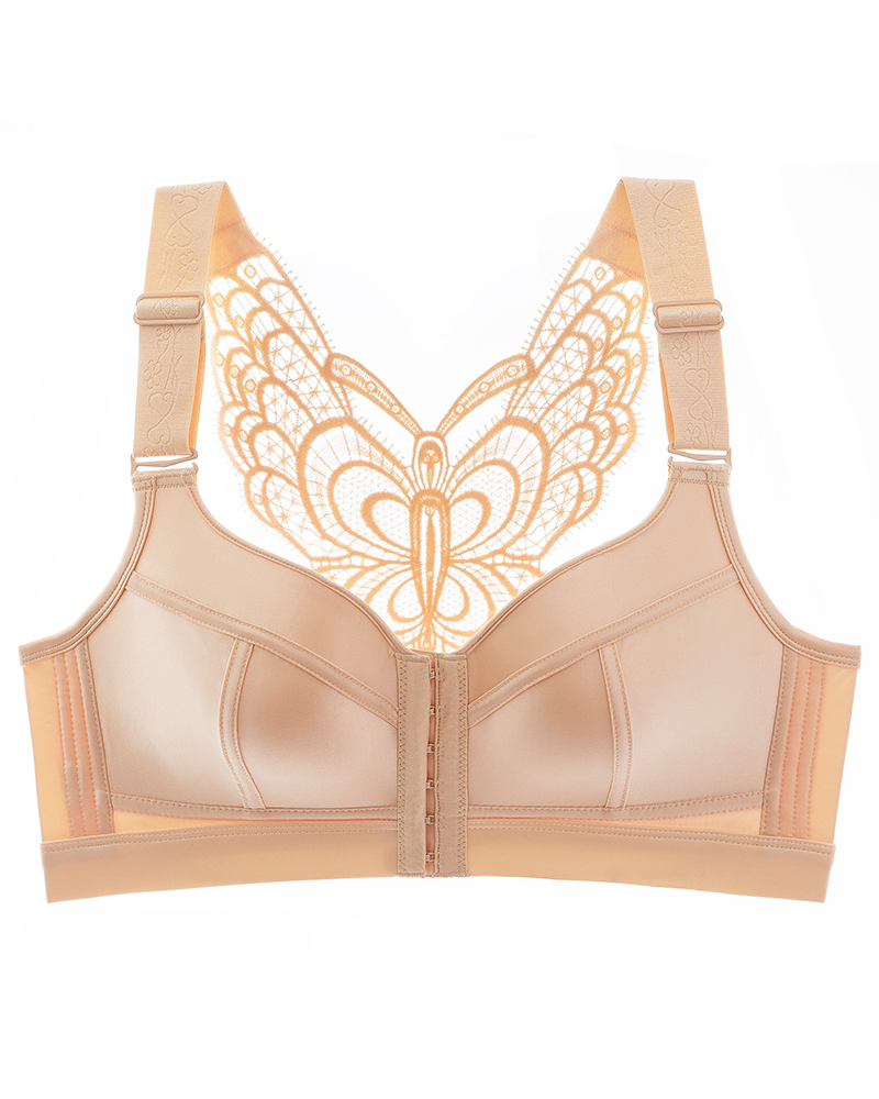 Front-Fastening Wire-Free Push-Up Anti-Sagging Butterfly Back Bra