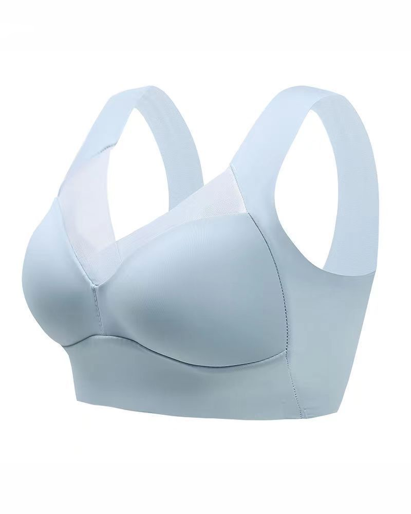 Ice Silk Seamless Wire-Free Push-Up Sports Bra