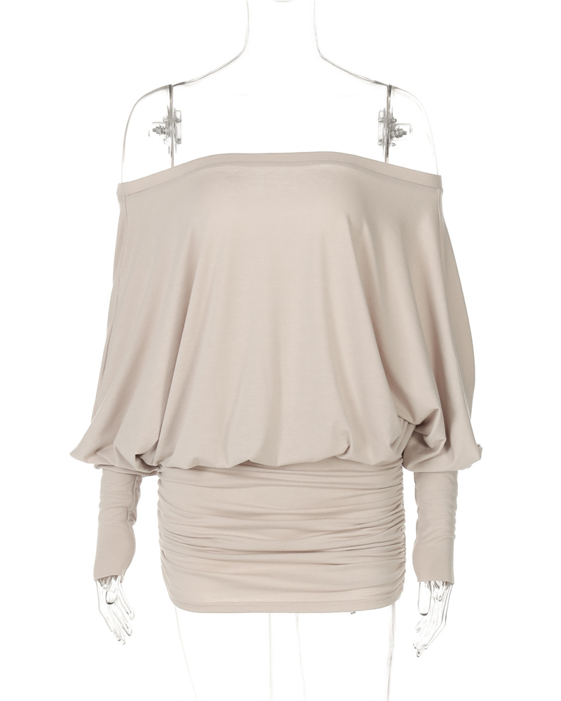 Off-Shoulder Ruched Bodycon Mini Dress