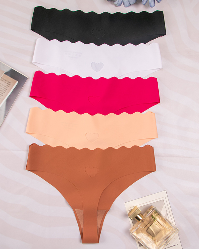 Women's Seamless Hollow-Out Wave Knickers Underwear For Valentine's Day