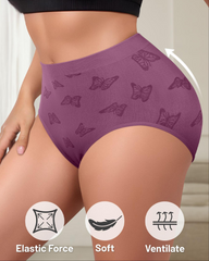 Butterfly Jacquard Breathable Seamless Tummy Control Butt Lifter Underwear