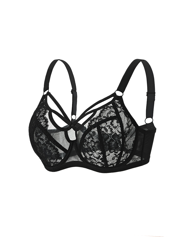 Lace Anti-Sagging Supportive Breathable Full-Cup Bra