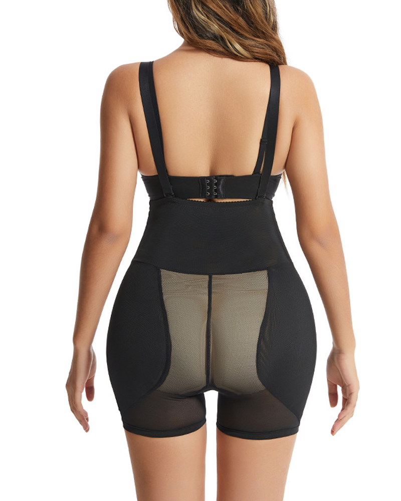 Tummy Control Waist Shaping And Hip Shaping Shorts With Sponge Padding And Shoulder Straps