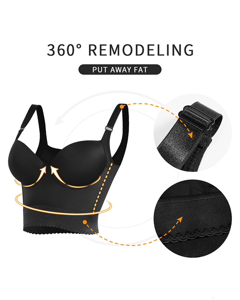 Fan-Shaped Lace Push-Up Underwire Bra