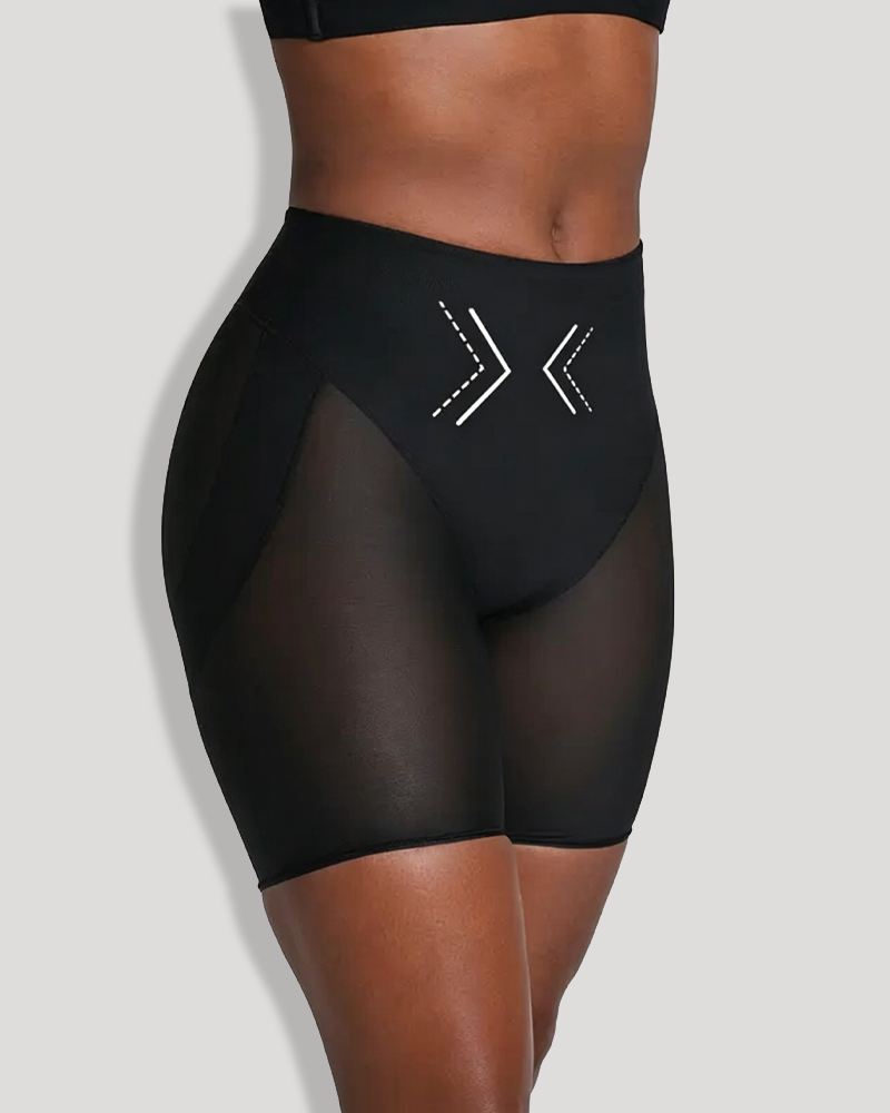 High Waist Mesh Butt Lifter Compression Shaper Shorts