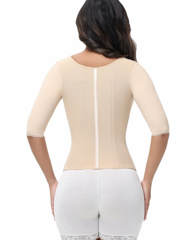 Women's Sleeved Body Sculpting Kit - Waist Cincher with Sleeves & Waist Trainer for Full-Body Contouring