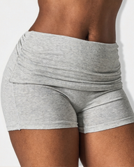 Fold-Over High Waist Tummy Control Stretch Yoga Shorts