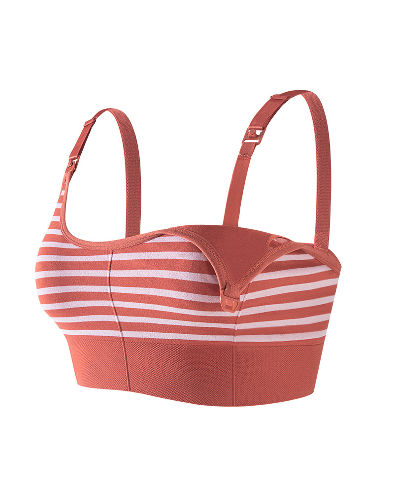 Adjustable Shoulder Straps Seamless Double-Layer Soft Support Nursing Bra