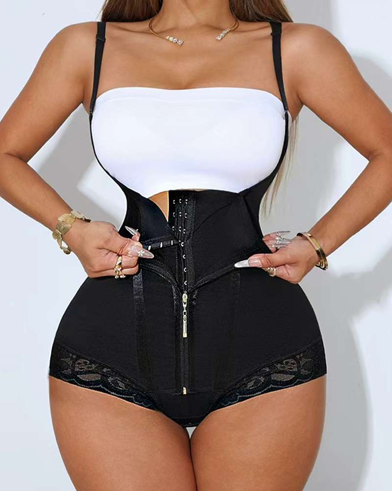 Double Layer High Waist Zipper Shapewear