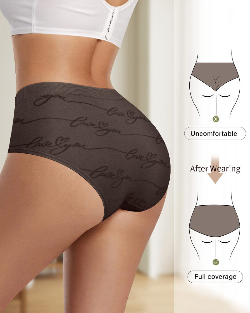 Butterfly Jacquard Breathable Seamless Tummy Control Butt Lifter Underwear