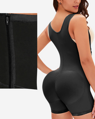 Side Zipper And Button Onesie Body Shaping Garment For Tummy Control And Hip Lifting