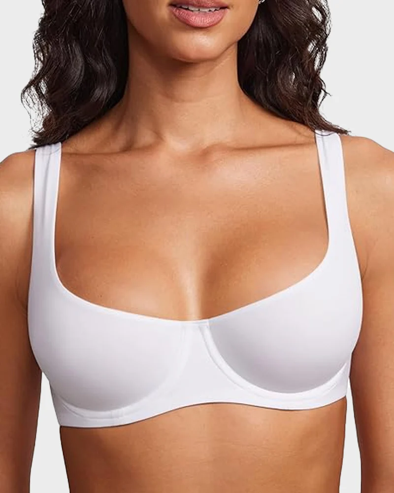 Unpadded Underwire Support Demi-Cup Bra