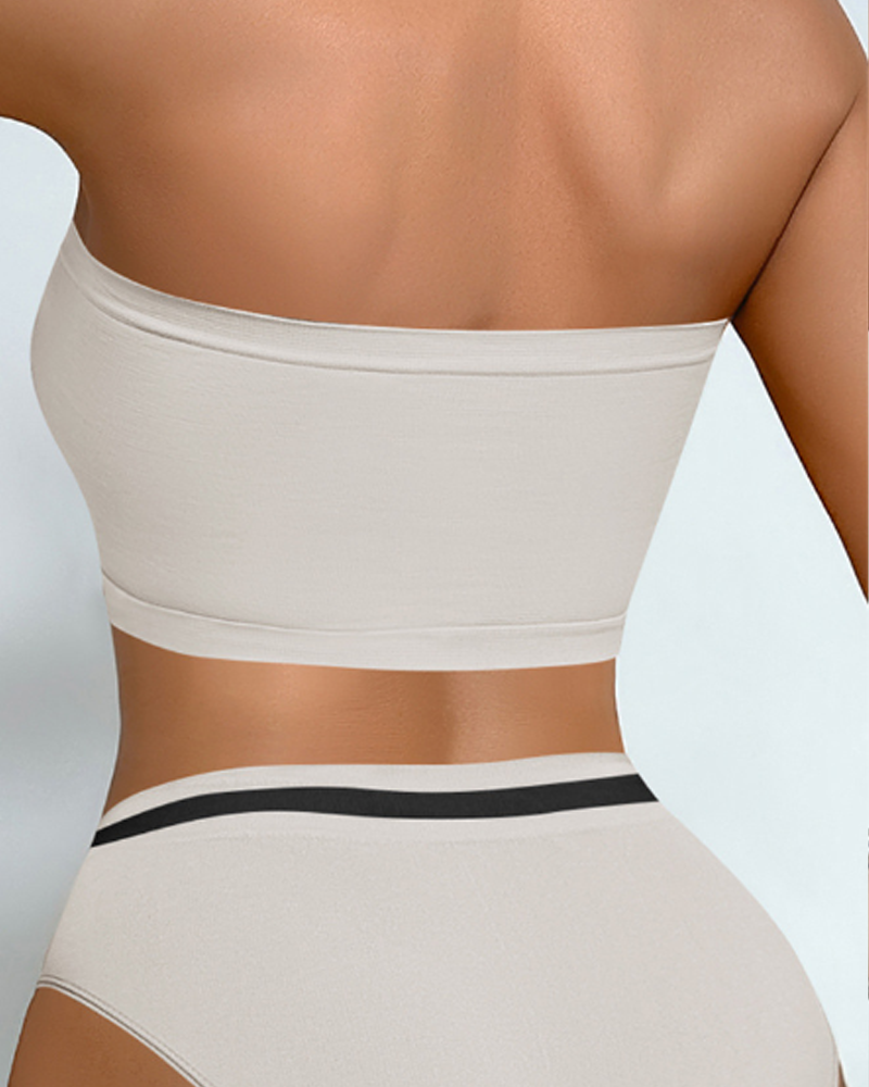 Casual Comfortable Strapless Seamless Breathable Bandeau Top