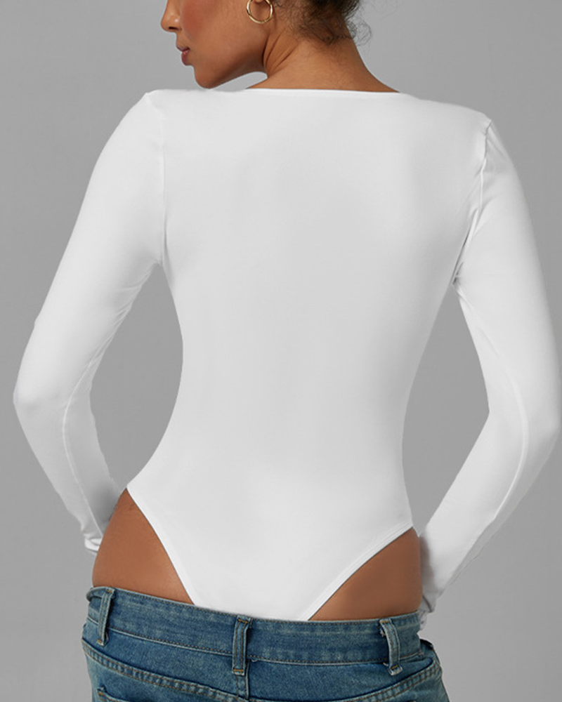 Square Neck High-Elastic Quick-Drying Sports Bodysuit