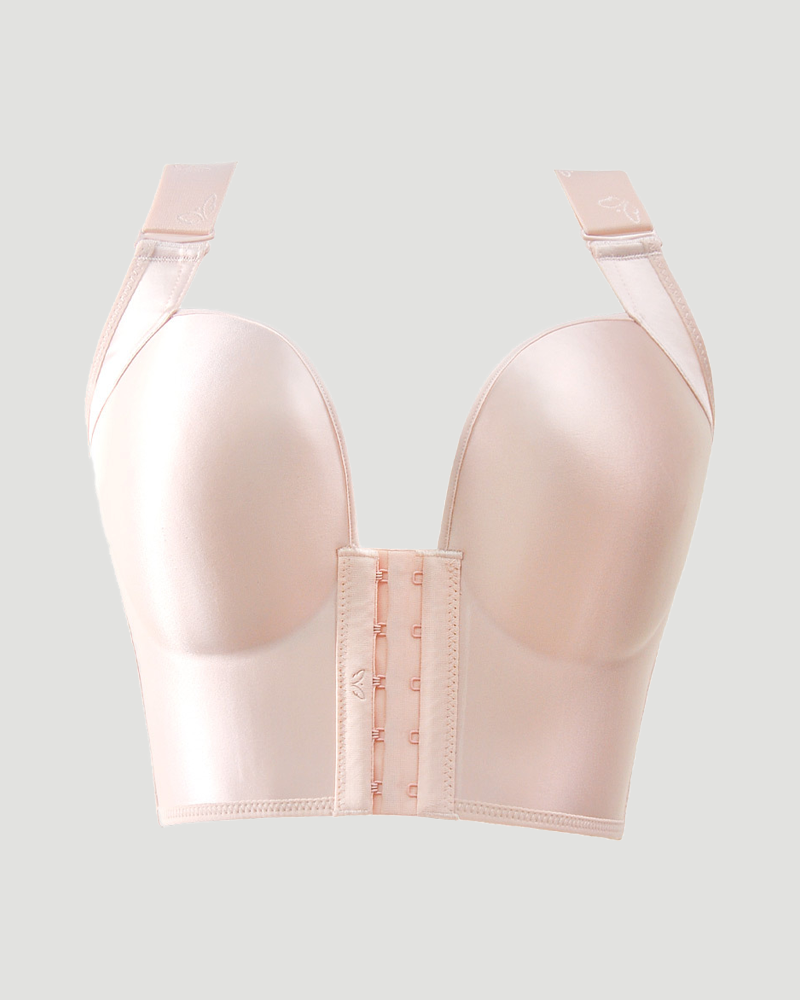 Smooth Seamless Front Hook Push Up Shaping Bra, Side Fat Coverage Adjustable Bra