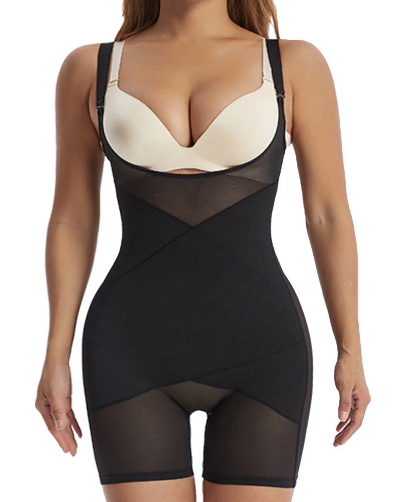 Cross-Compression Tummy Control Seamless Shapewear Bodysuit