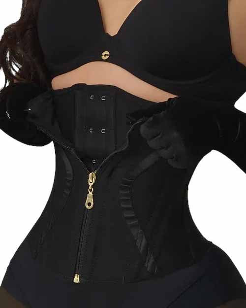 Women Waist Trainer Corset Zipper Hook Shapewear Double Control Body Shaper Tummy Waist Cincher