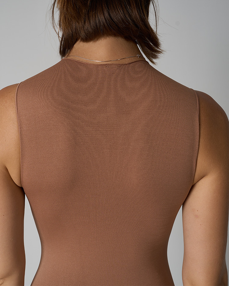 Seamless Round Neck Sleeveless Bodysuit