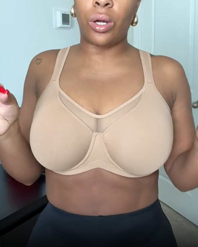 Underwired Unpadded Full-Coverage Bra With Wide Shoulder Straps