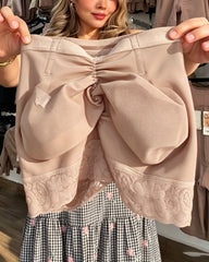 High-Waist Butt Lifter Shaping Shorts with Lace Trim