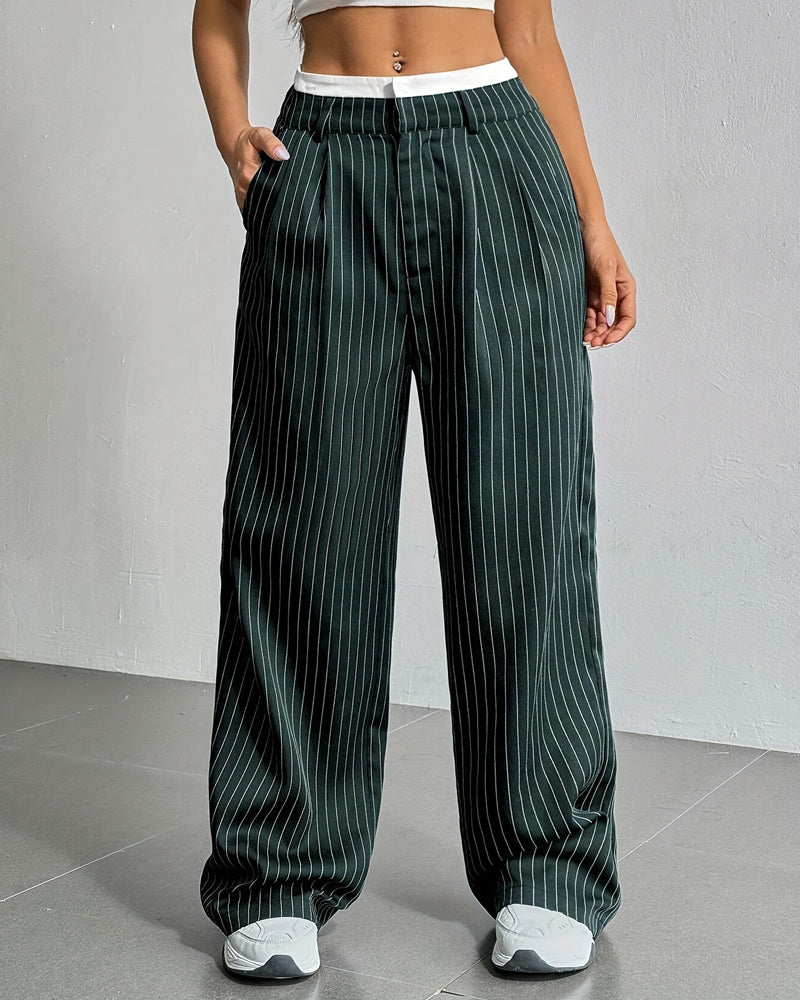 Simple Drape Loose Straight Pants