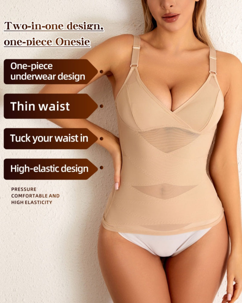 Women Tummy Control Shapewear Compression Tanks Cami Tops V-Neck Camisoles with Built in Bra